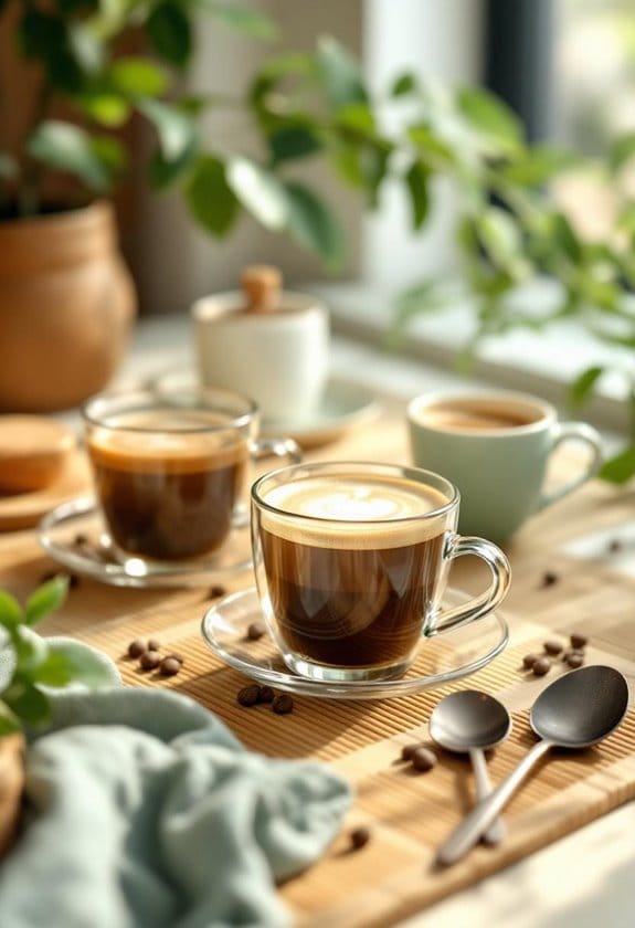 elegant glass coffee cups