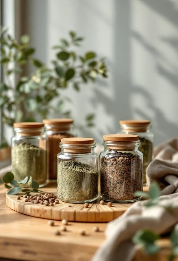 stylish glass spice storage
